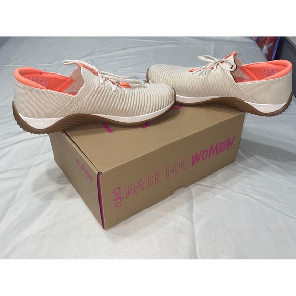 Ryka Shoes - Ryka Echo Knit Fit Women's Beige Coral Slip On Sneaker 8M Ergonomic RE-ZORB LITE